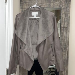 Bar III Gray Leather Jacket